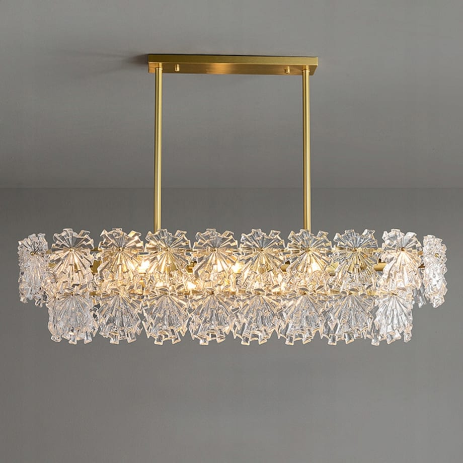 Lampa Sufitowa Wisząca Kryształowa 4Xe14 Złota
