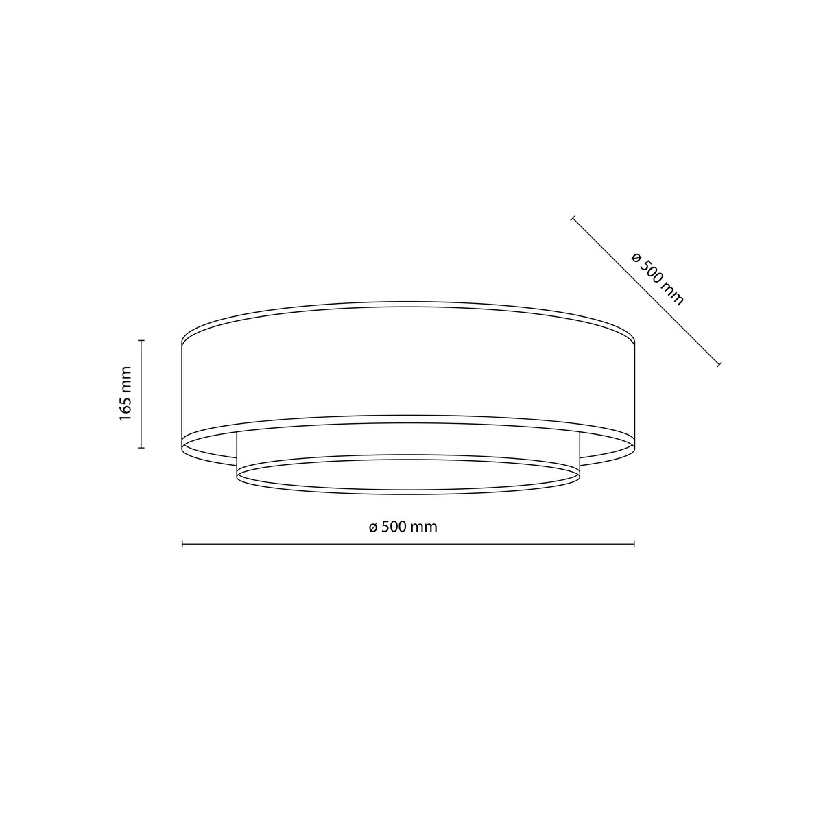Lampa sufitowa TK Lighting DUO 500 biało-beżowa 50x50 cm, plafon 4xE27