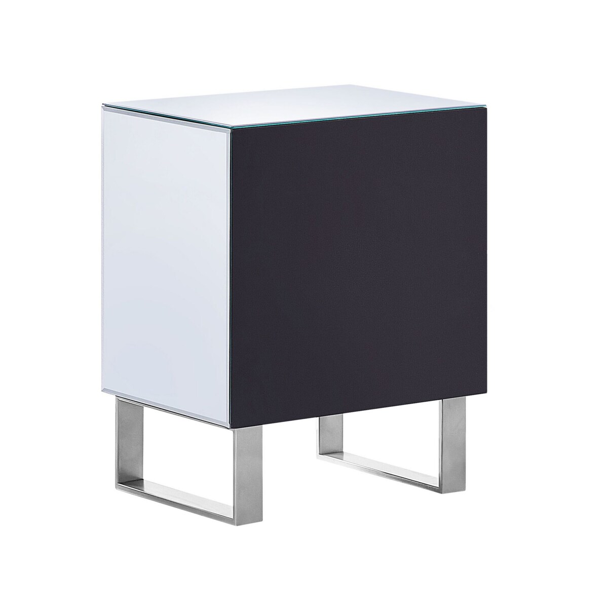 Szafka nocna lustrzana srebrna NESLE