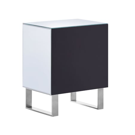 Szafka nocna lustrzana srebrna NESLE