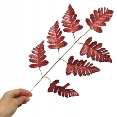 LIŚĆ ŁODYGA PAPROCI liście sztuczne do stroika bukietu kompozycji BRĄZ