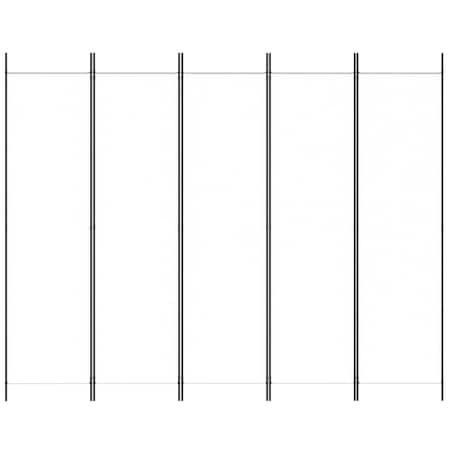 vidaXL Parawan 5-panelowy, biały, 250x200 cm, tkanina