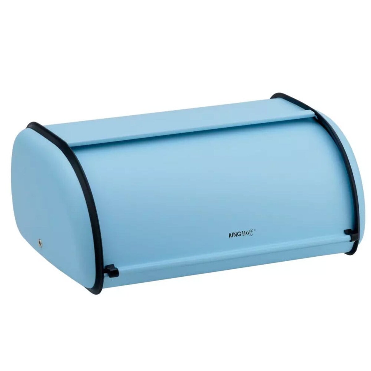 Chlebak stalowy mały 36cm niebieski matowy pojemnik na chleb pieczywo bułki KINGHOFF