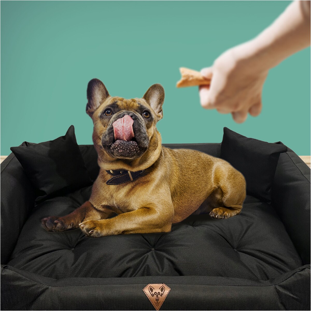 Legowisko Dla Psa Kanapa Posłanie 130X105 Cm Wodoodporne Poduszki Pikowane Czarne