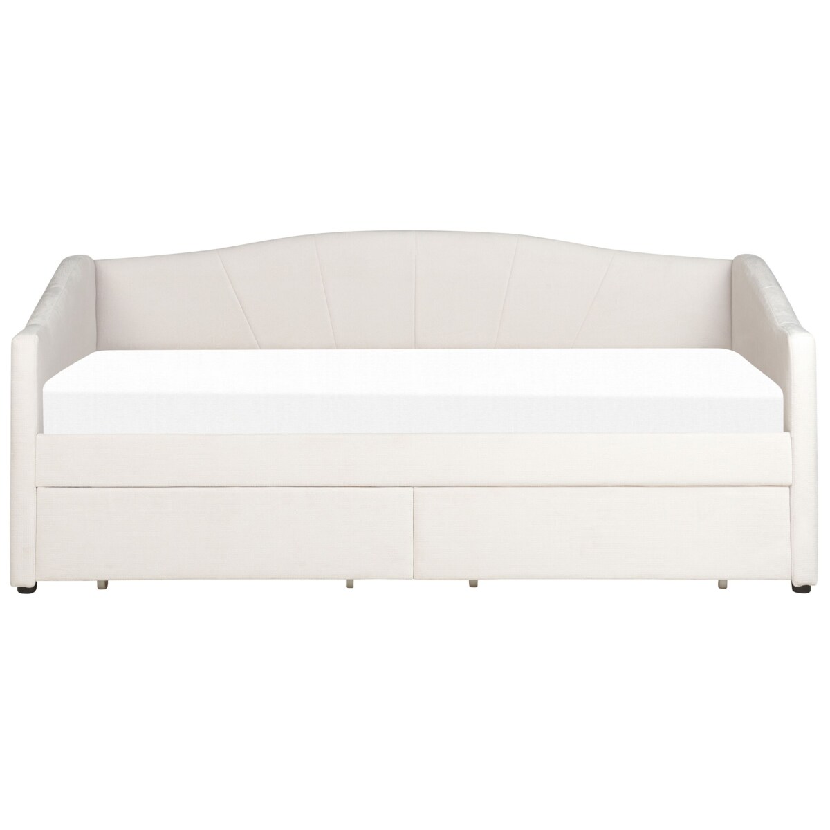 Łóżko dzienne tapicerowane 90 x 200 cm jasnobeżowe VITTEL