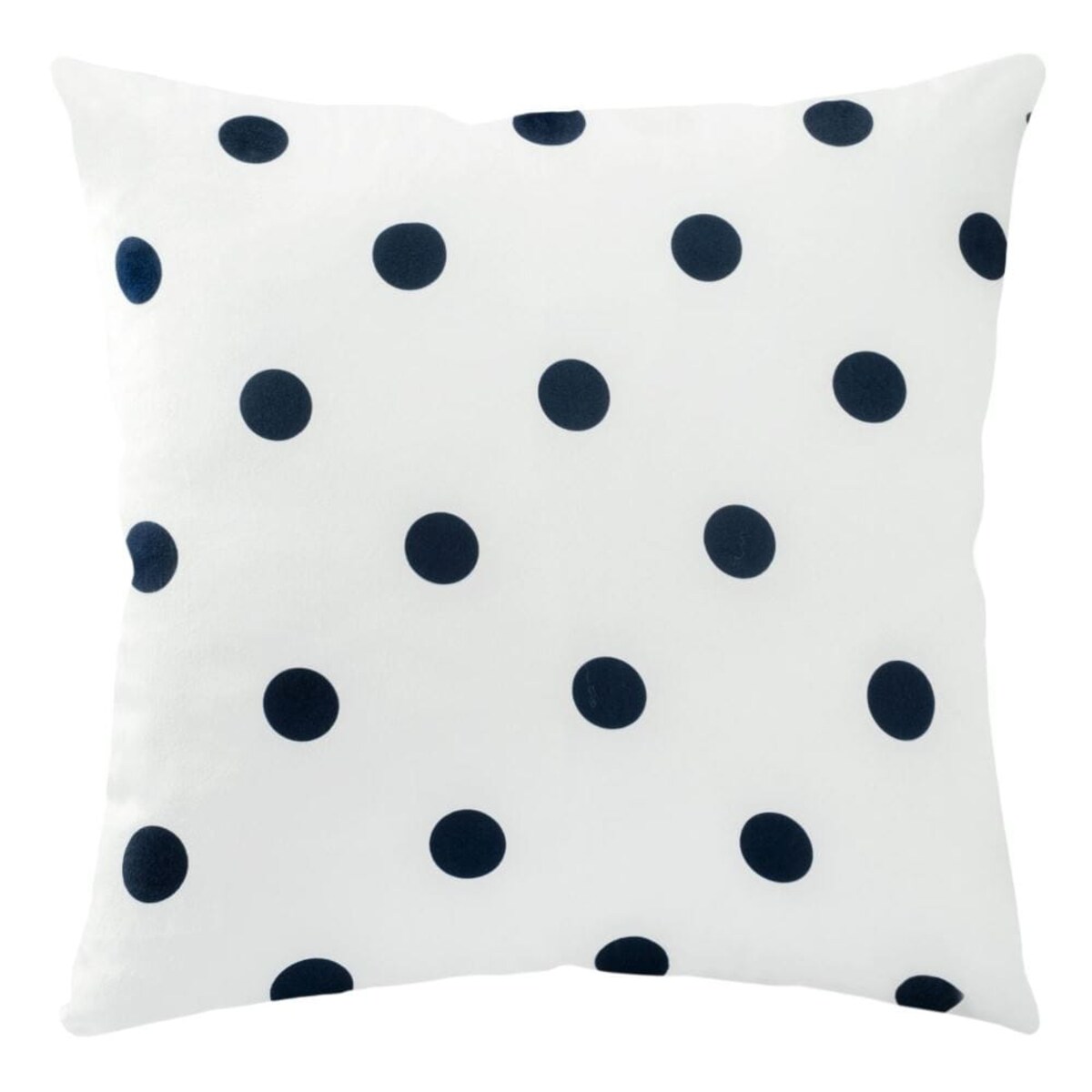 Poszewka dekoracyjna 43x43 biała w granatowe kropki
