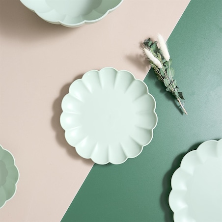 TALERZ DESEROWY Iris 20,5 cm zielony jasny z tworzywa PP