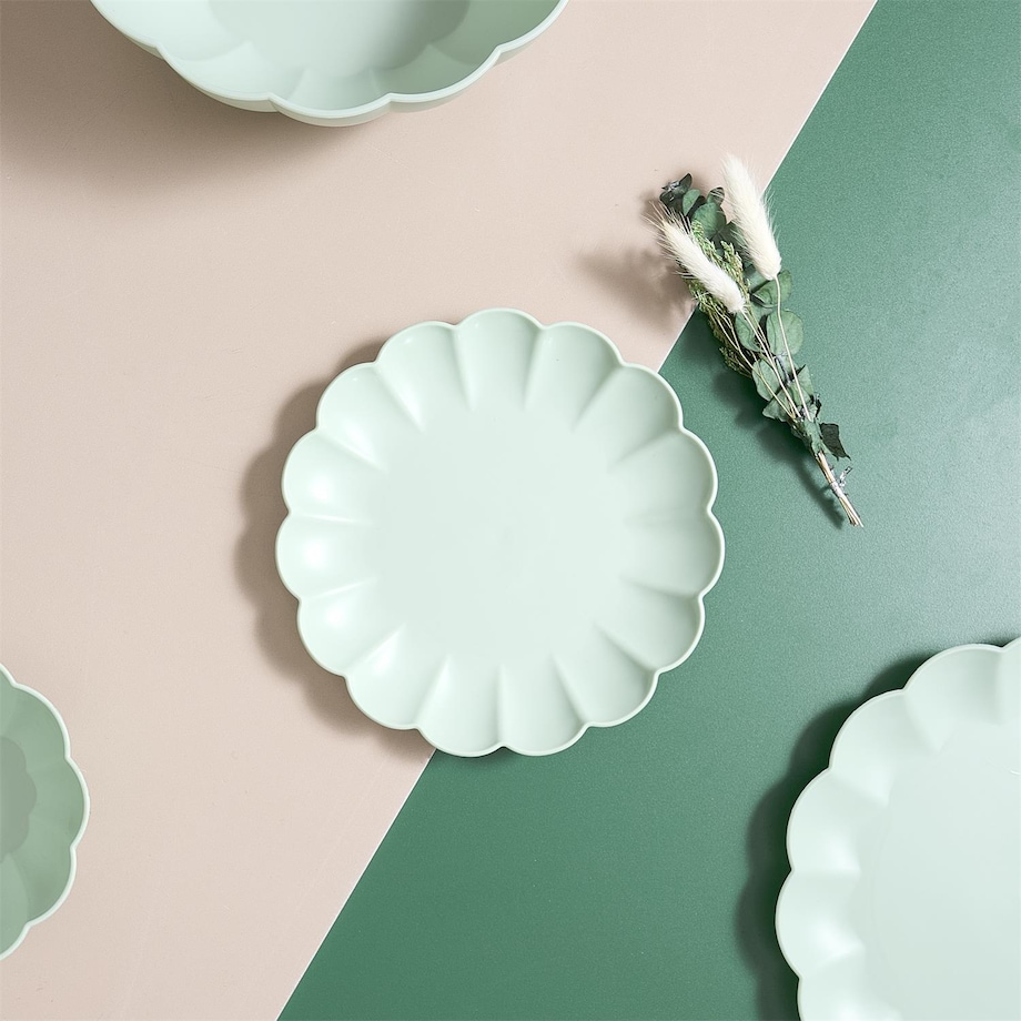 TALERZ DESEROWY Iris 20,5 cm zielony jasny z tworzywa PP