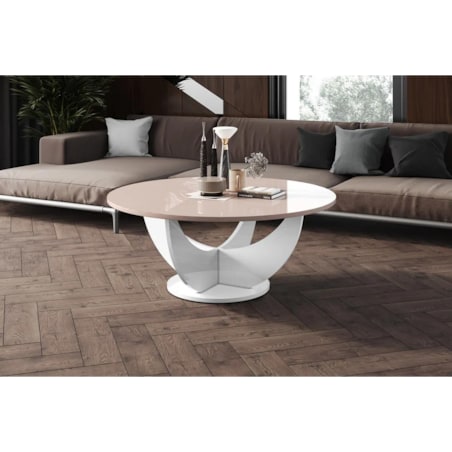 Ława CAPRI 100x100 cappucino połysk/biały połysk