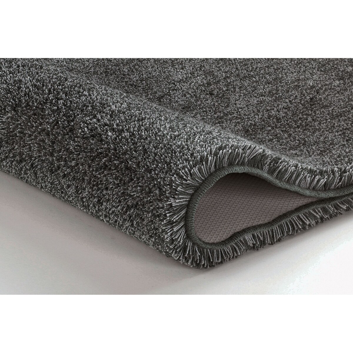 KLEINE WOLKE Relax Dywanik łazienkowy okrągły szary 80 cm wysokie runo 30mm