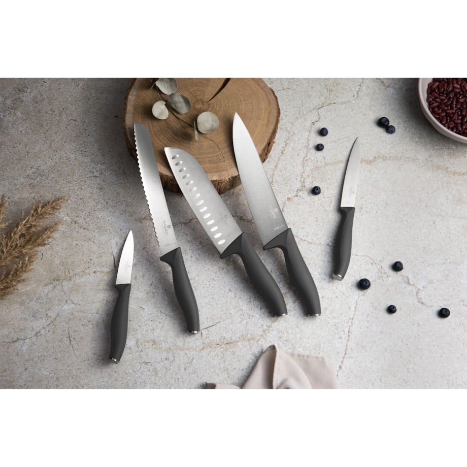 Zestaw noży z listwą magnetyczną 6 elementów BERLINGER HAUS Antracit