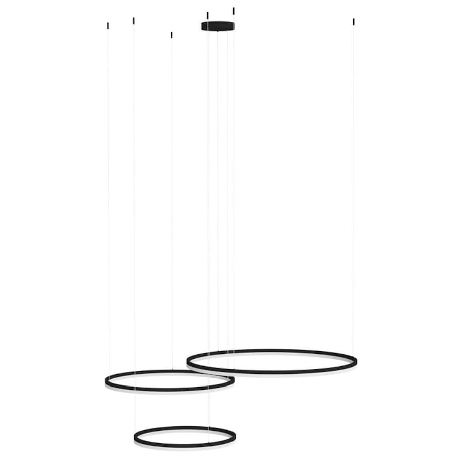Lampa wisząca Halo AZ5349 120+100+80 LED 180W pilot ring czarny