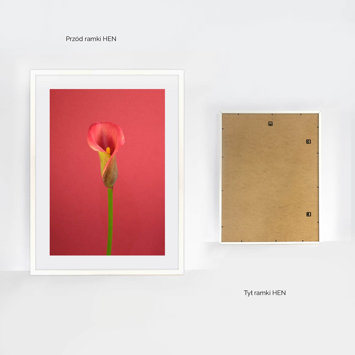 Ramka na zdjęcia 60x80 cm biała rama MDF z plexi do powieszenia pion poziom klasyczna ramka