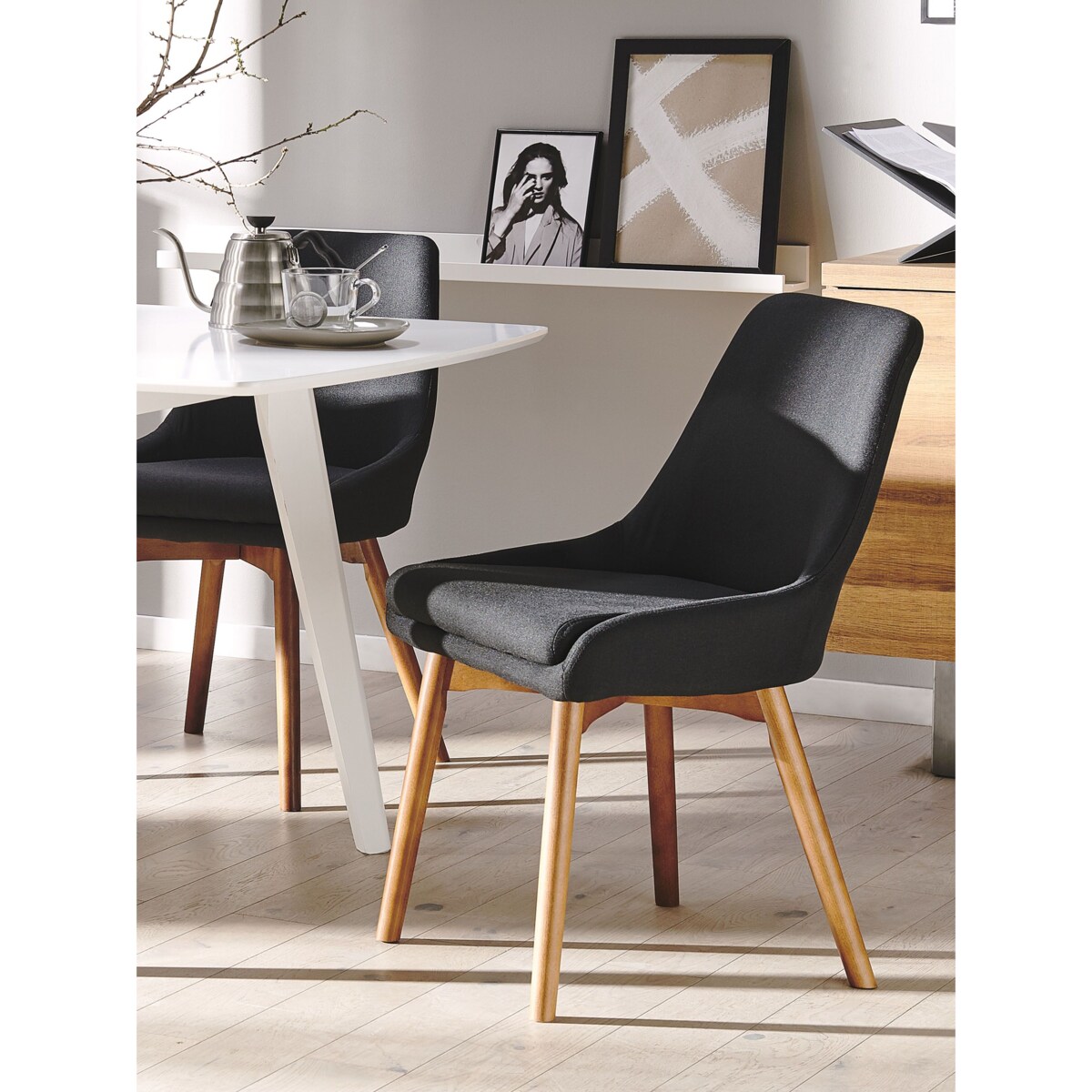 Zestaw 2 krzeseł do jadalni czarny MELFORT