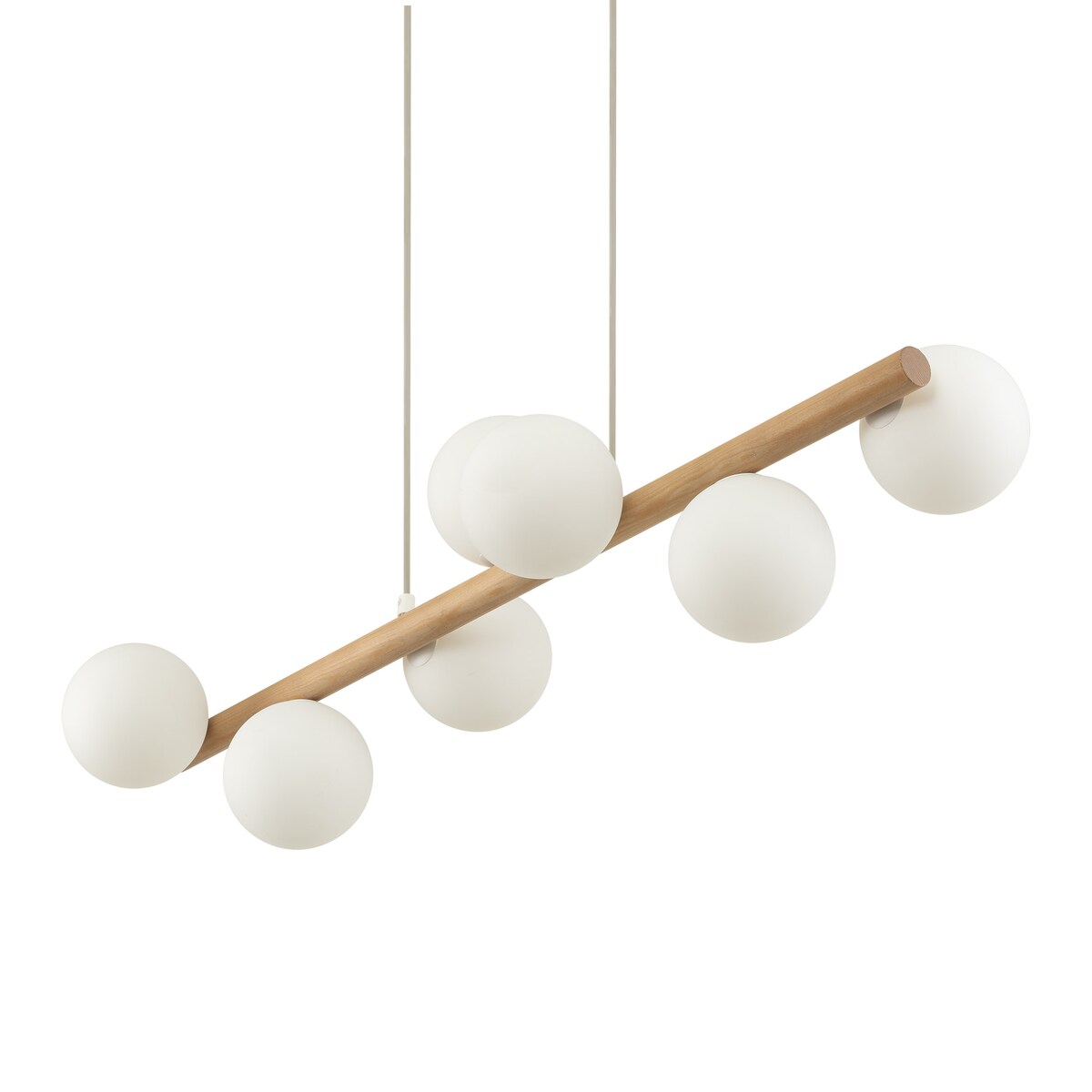 Lampa wisząca TK Lighting ESTERA WOOD 5905 7xG9 biała drewno regulowana 90 cm