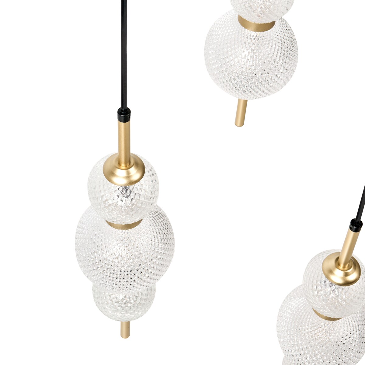 Lampa wisząca 3-punktowa ARAS LED Szkło Złoty