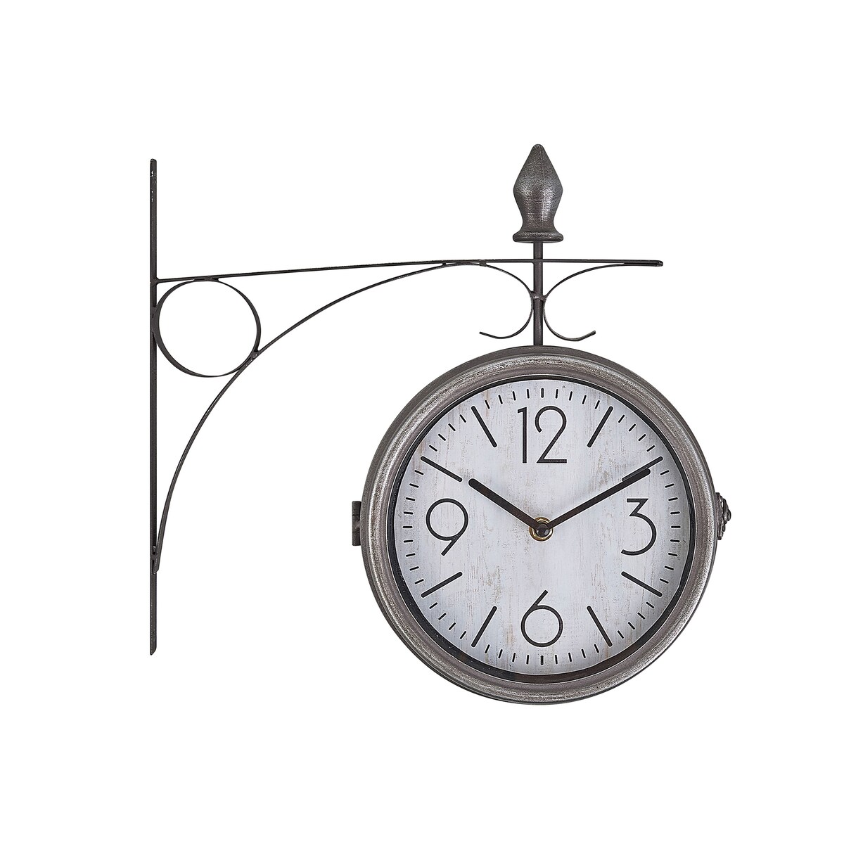 Zegar ścienny ROMONT 34 cm Metal Srebrny