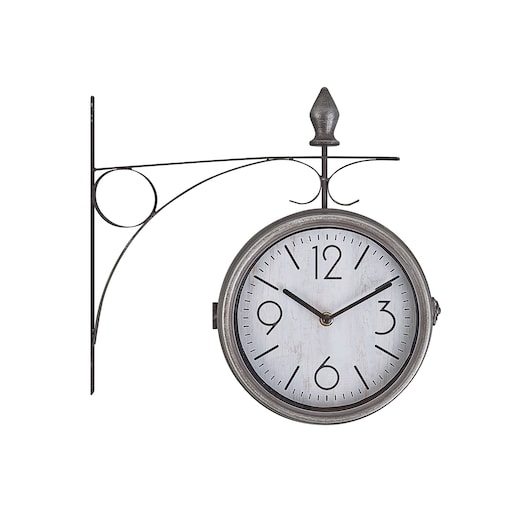 Zegar ścienny ROMONT 34 cm Metal Srebrny