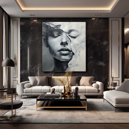 Obraz Na Płótnie Abstrakcyjny Kobiecy Portret 50x50cm