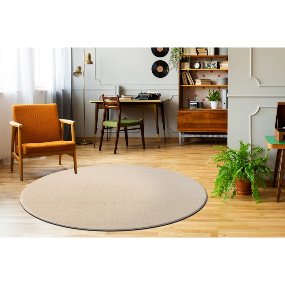Dywan koło SEDUCTION krem 34 miękka, koło 170 cm