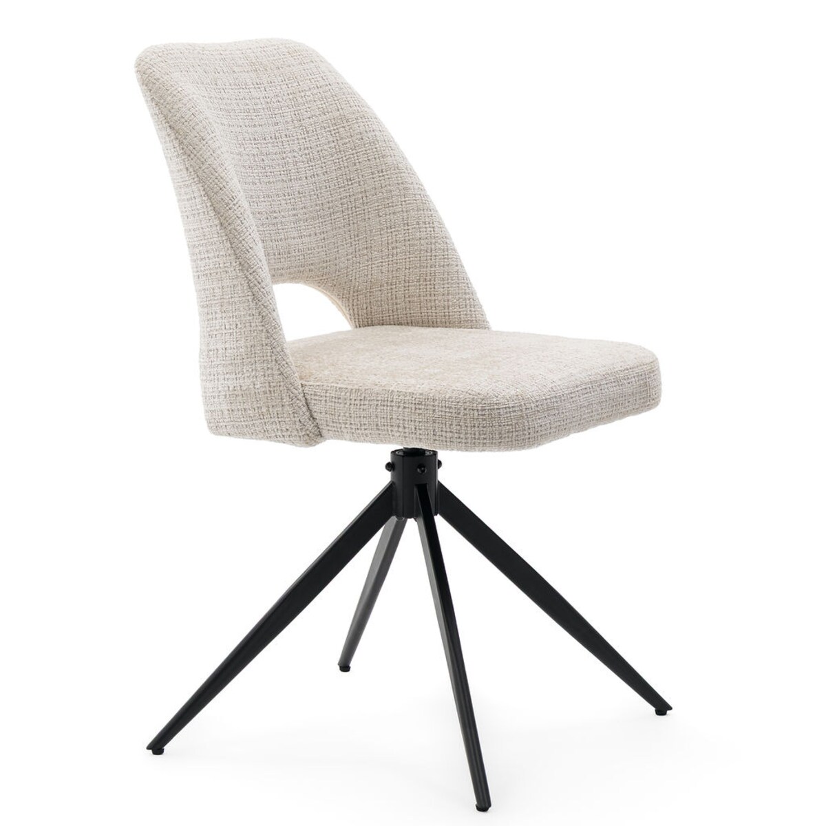 Krzesło tapicerowane obrotowe MILO II jasny beż do salonu jadalni kuchni