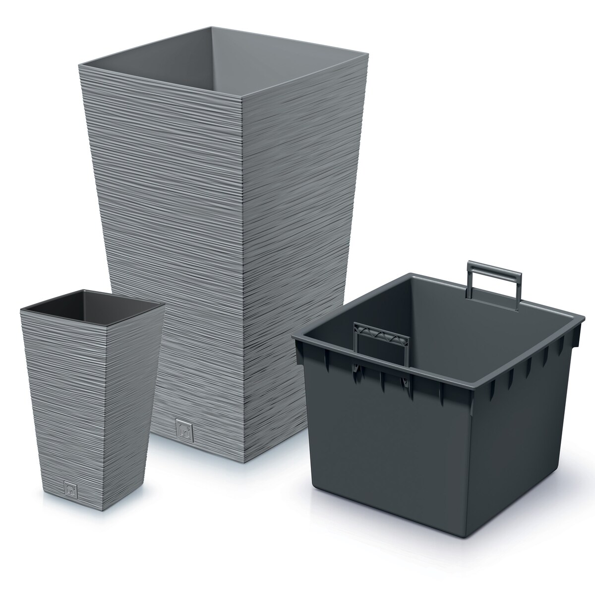 Doniczka Donica Ogrodowa 24 Cm Kwadratowa Na Taras Do Ogrodu Domu Szara