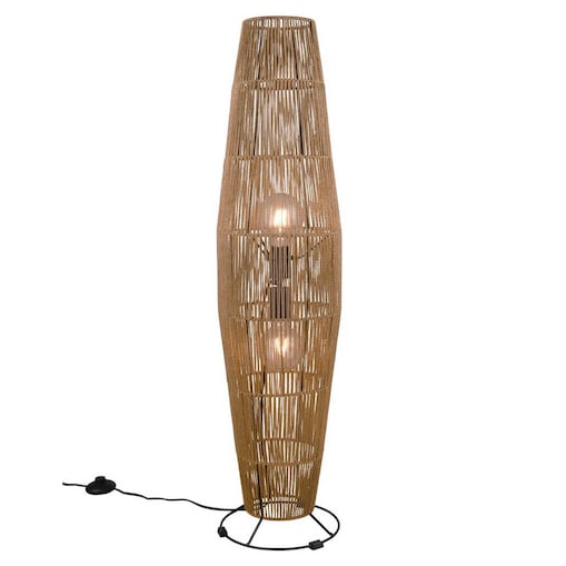 Ekologiczna lampa podłogowa Miki R41102026 RL Light papier brązowa