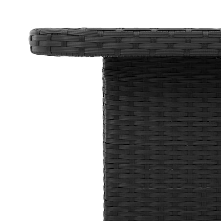 vidaXL Stół ogrodowy, czarny, 110x110x71 cm, polirattan i akacja
