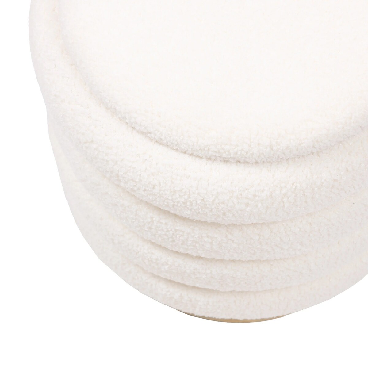 Pufa ze schowkiem Ø 36 cm YPSILA - II Kremowa