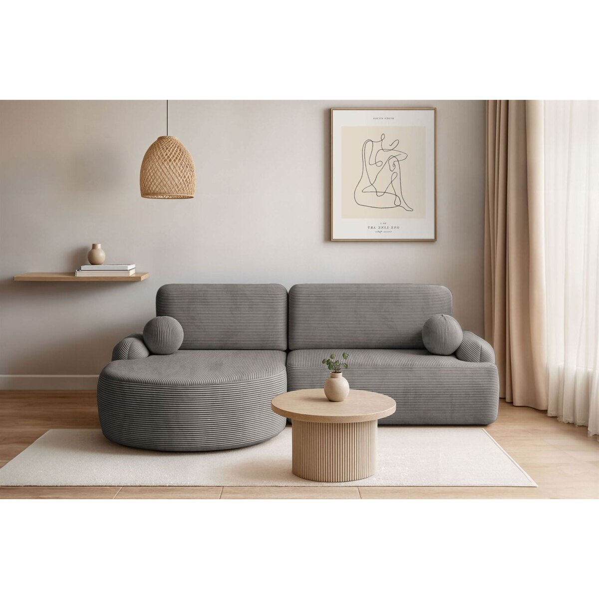 Zaokrąglony narożnik CLEO II z funkcją spania, wersja lewa, Poso 115