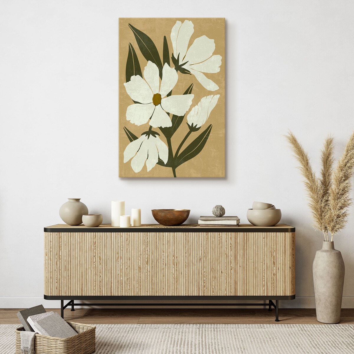 Obraz Białe Malownicze Akwarelowe Kwiaty 30x40cm