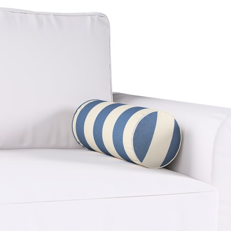 Poduszka wałek prosty, niebiesko-białe pionowe pasy (5,5cm), Ø16 x 40 cm, Quadro