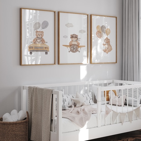 3 x plakat dla dzieci | zestaw z misiami 20x30
