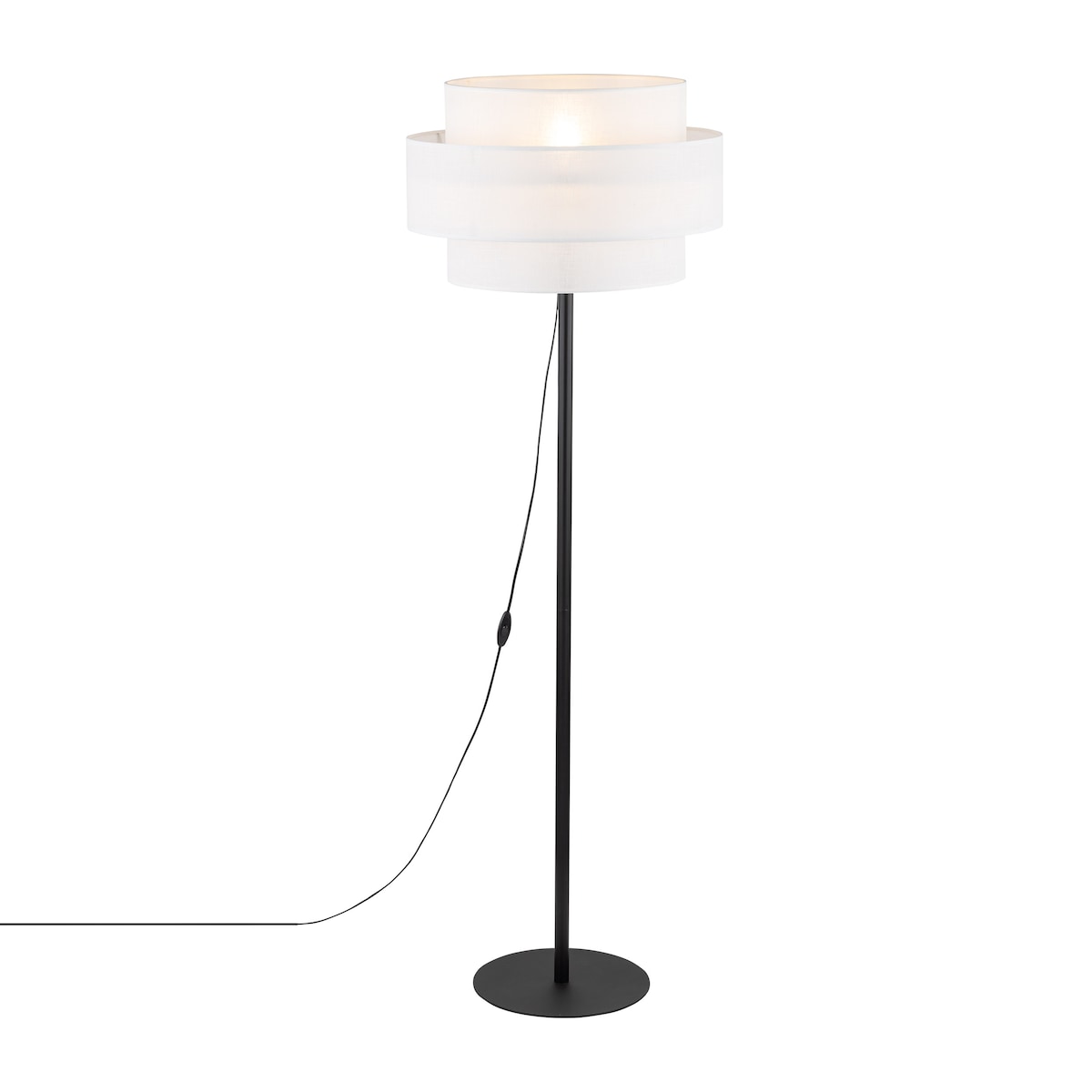 Lampa podłogowa TK Lighting CALISTO WHITE 5894 biała czarna E27 z dużym abażurem 50 cm
