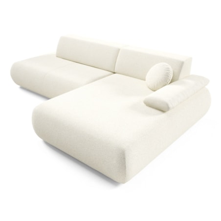 Narożnik rozkładany PENTI z pojemnikiem na pościel, prawy, ecru