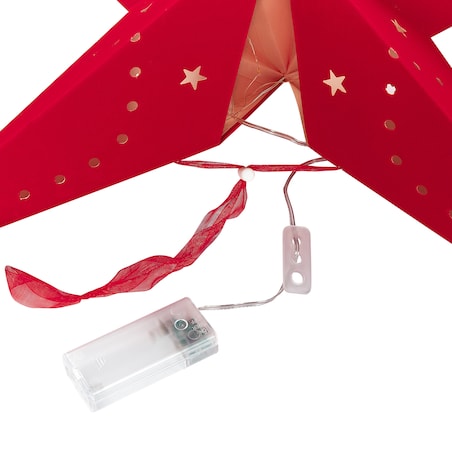 Zestaw 2 dekoracji wiszących LED MOTTI 60 cm Gwiazda Czerwony