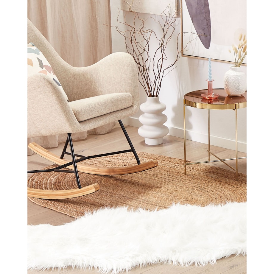 Dywan ze sztucznego futra MAMUNGARI Biały 60 x 180 cm