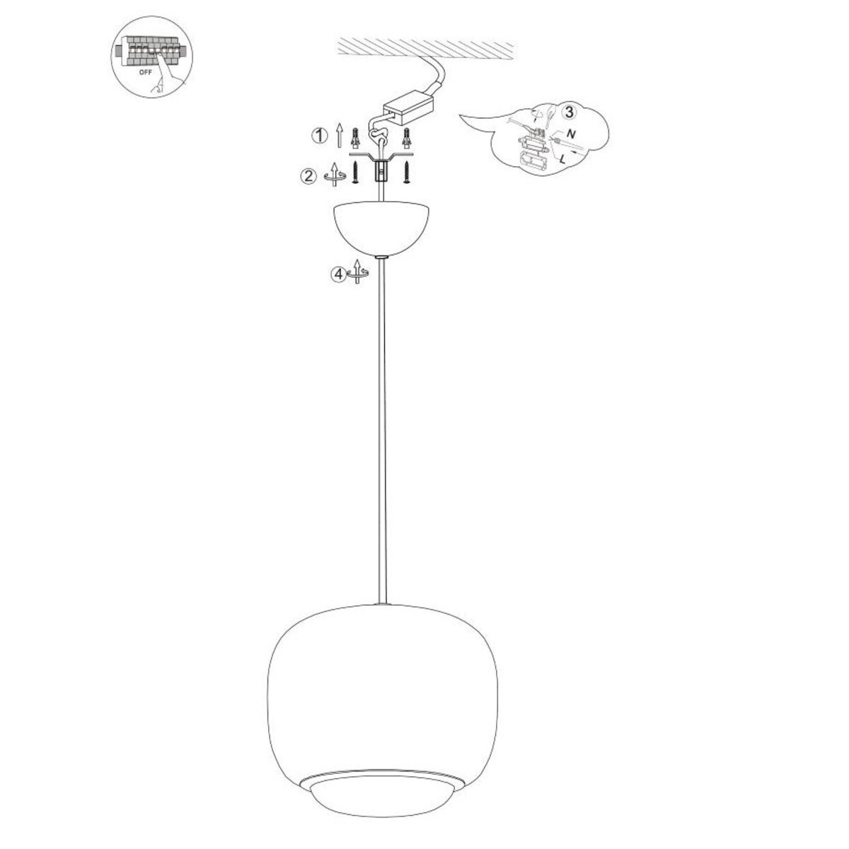 LAMPA WISZĄCA ALUMINIOWA ORIONIS L CZARNA