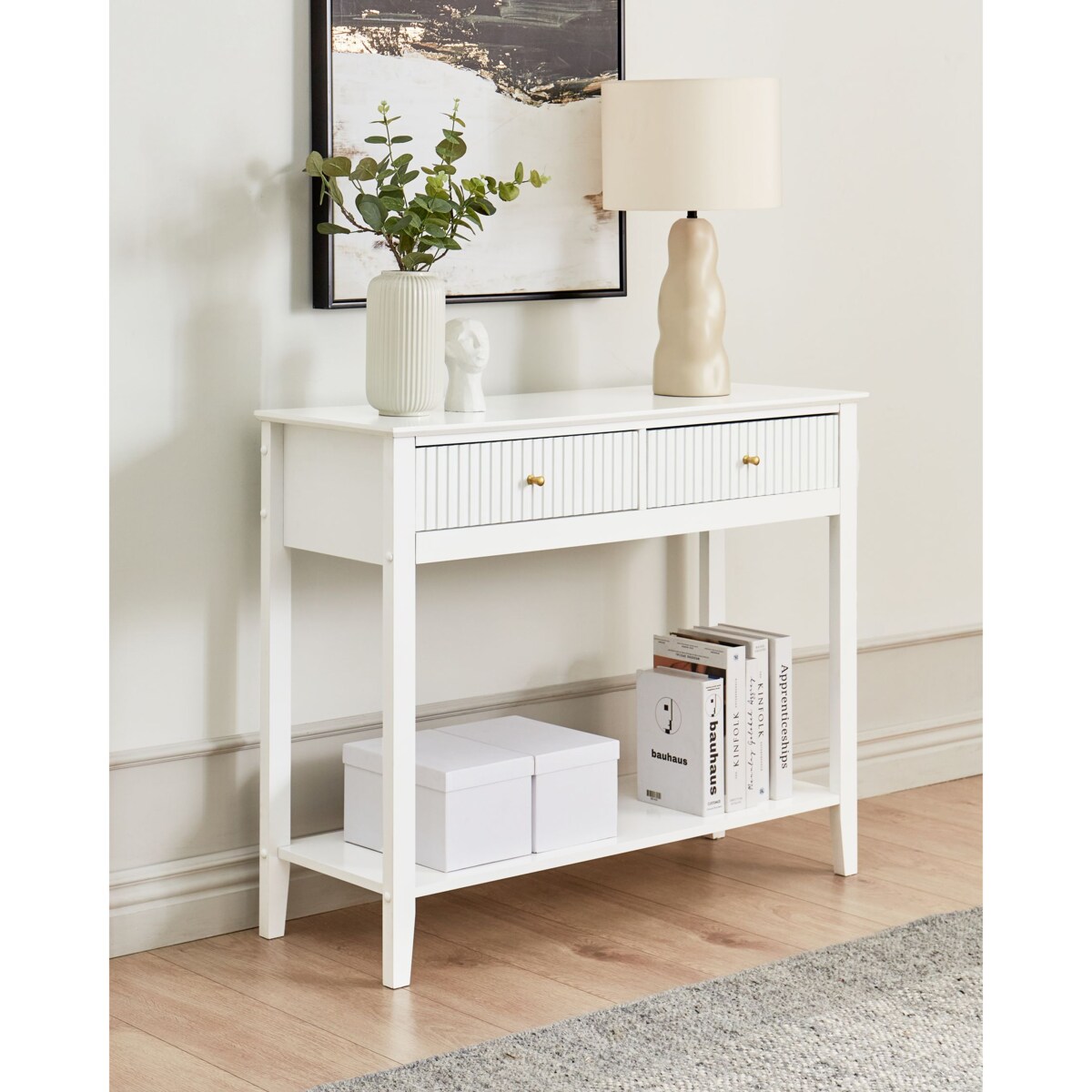 Konsola 2 szuflady biała ASSISI