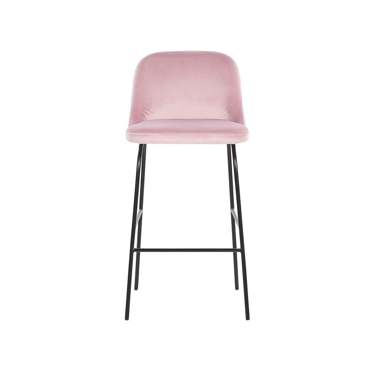 Zestaw 2 krzeseł barowych welurowy różowy NEKOMA