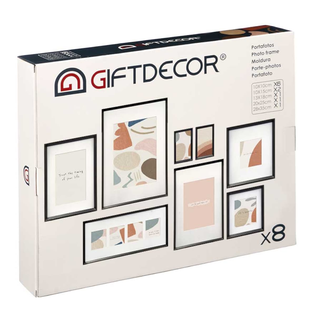 Ramki na zdjęcia na ścianę MURAL, 8 ramek różnej wielkości