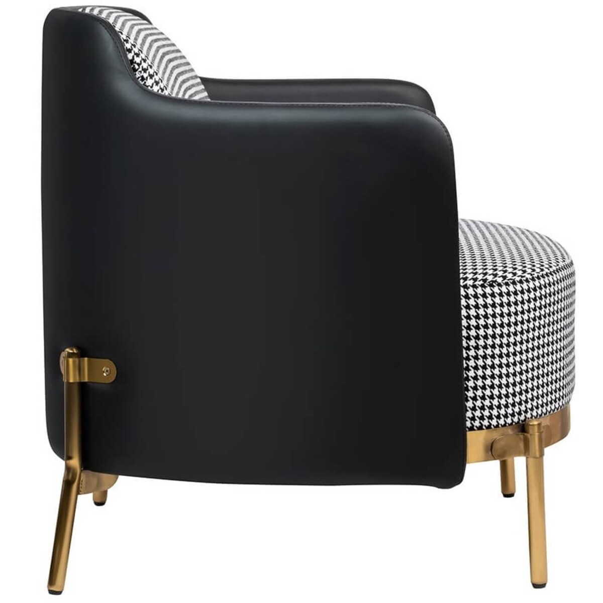 Salonowy fotel wypoczynkowy Venice ze złotą podstawą, King Home