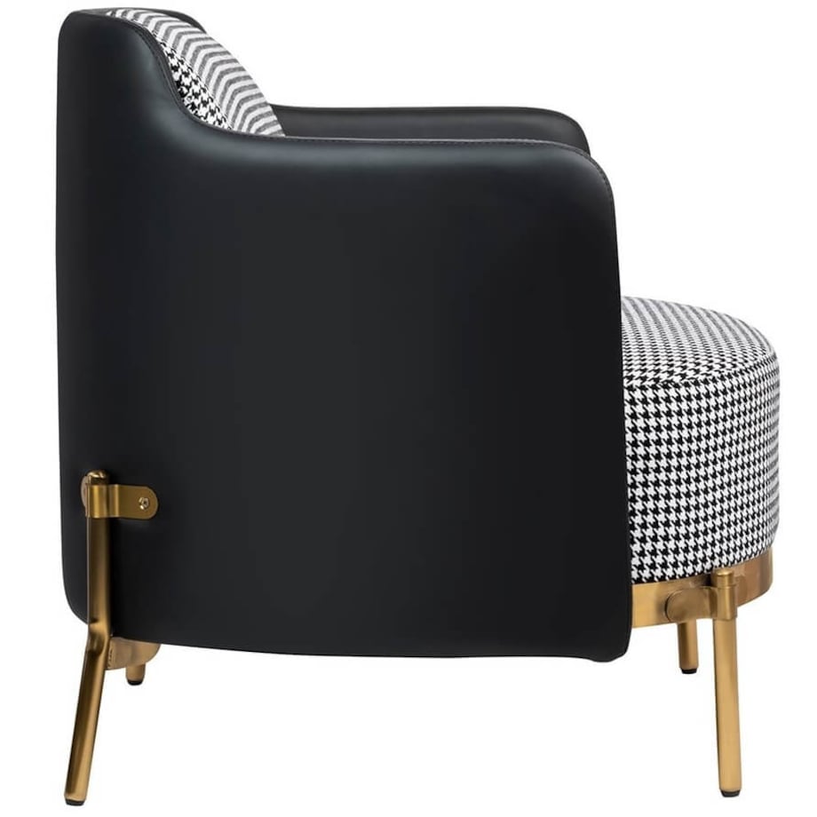 Salonowy fotel wypoczynkowy Venice ze złotą podstawą, King Home