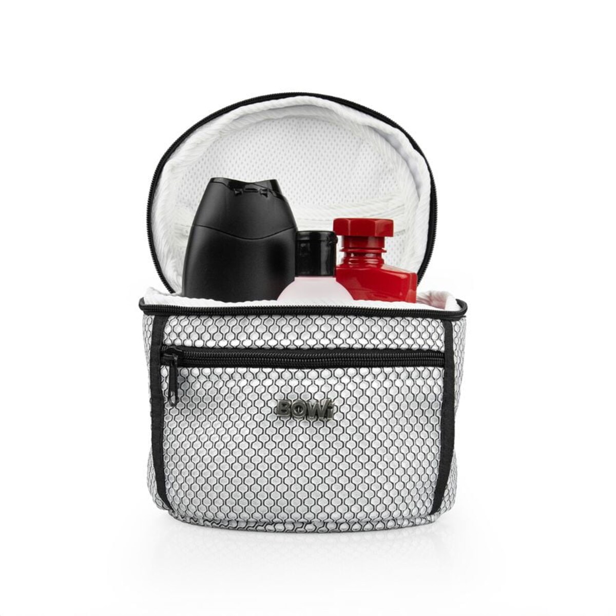 Kosmetyczka okrągła M 18X16 cm -biało-czarna wzór cebulki