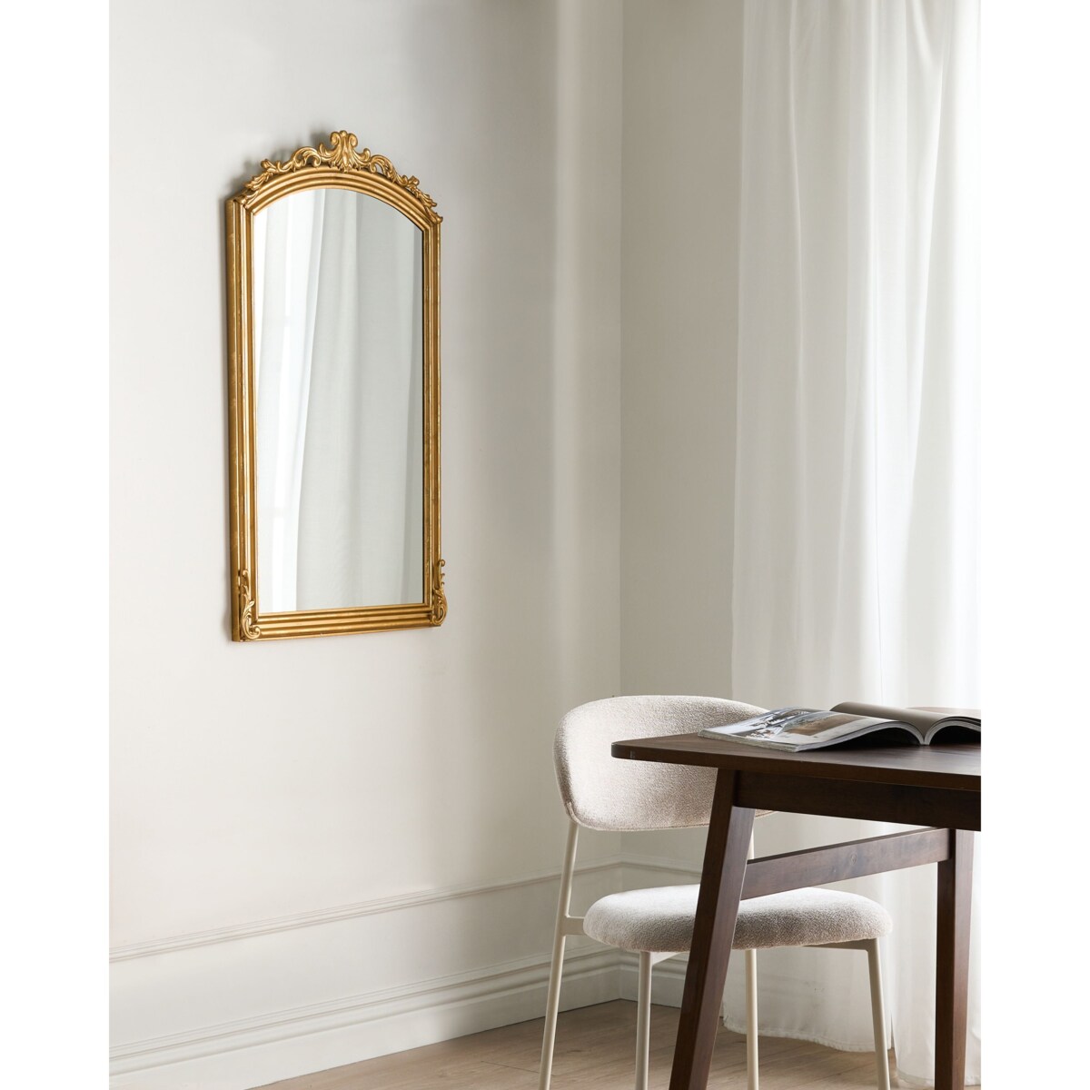 Lustro ścienne GORGES 55 cm 96 cm Metal Złoty