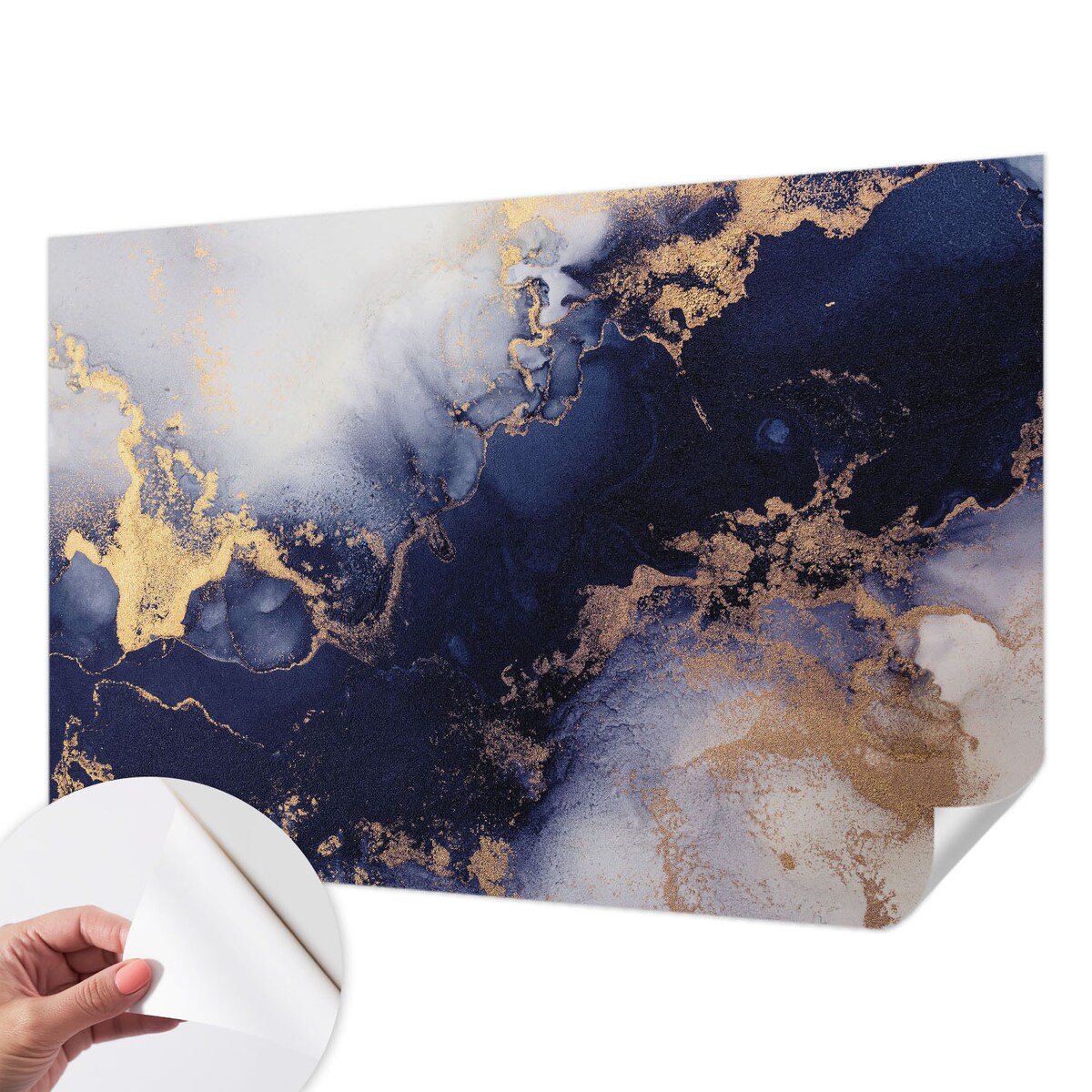 Fototapeta samoprzylepna 104x70 cm - Granatowe fale, tapeta ścienna granatowa