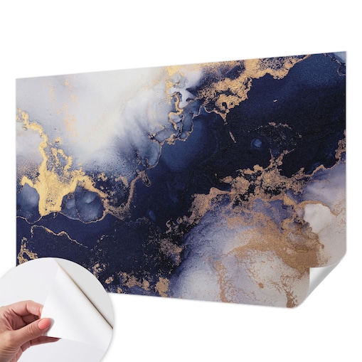 Fototapeta samoprzylepna 104x70 cm - Granatowe fale, tapeta ścienna granatowa