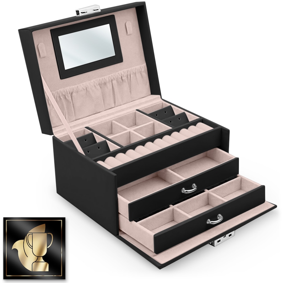 Pudełko szkatułka na biżuterię czarne Massido