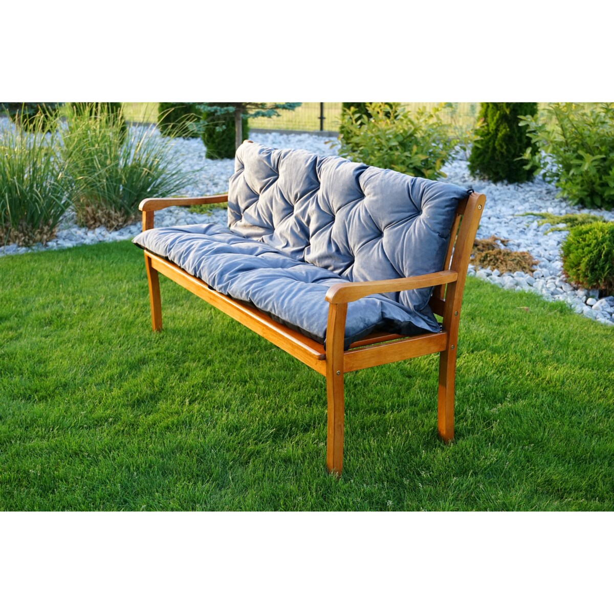 Poduszki na meble ogrodowe z oparciem, 150x60x50 cm, Grafit