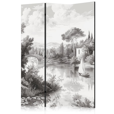 Parawan Akustyczny Czarno-Biały Pejzaż Vintage 135x172cm